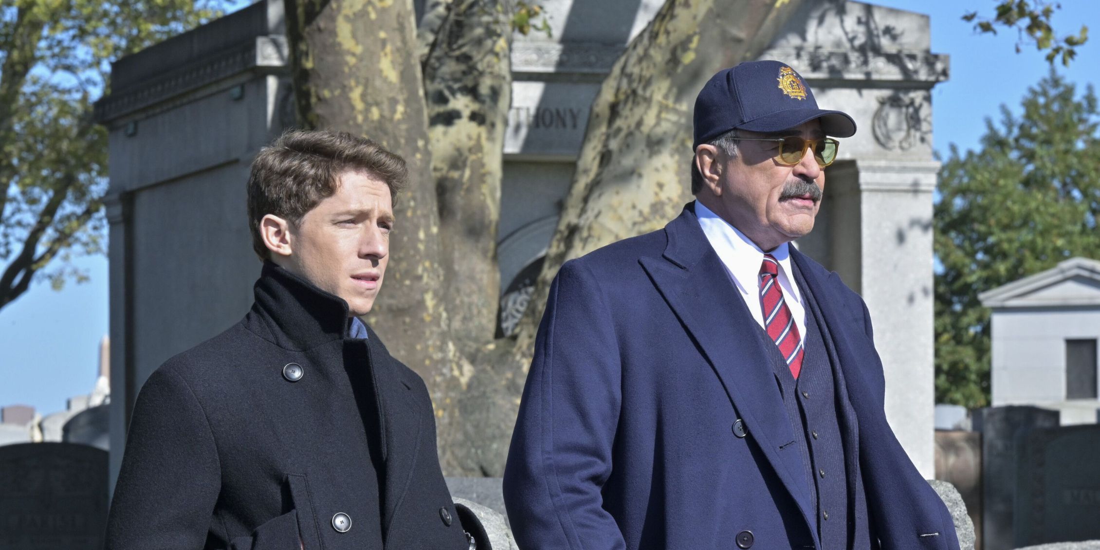 Blue Bloods Joe and Frank walking in the cemetery