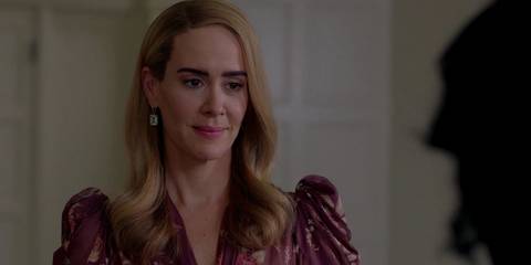 Cordelia Goode (played by Sarah Paulson) from American Horror Story: Coven looking pensive