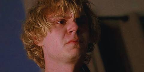 Kyle Spencer (played by Evan Peters) looking angry in American Horror Story: Coven 
