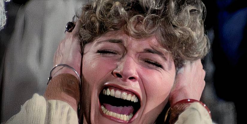 A woman screaming in Amityville Horror movie