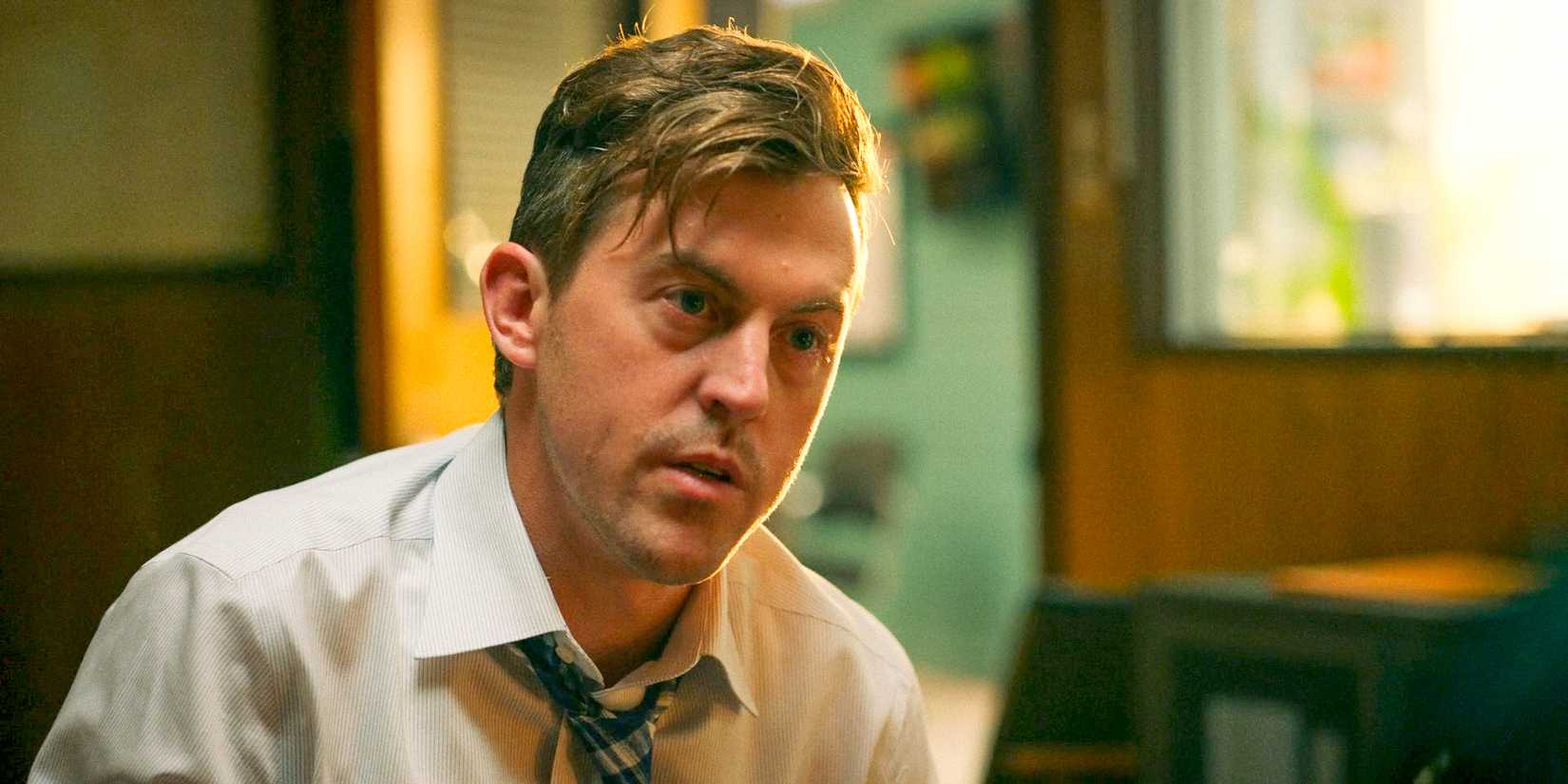 Evan Shook (Alex Moffat) looking puzzled in Bad Monkey Season 1 Episode 8