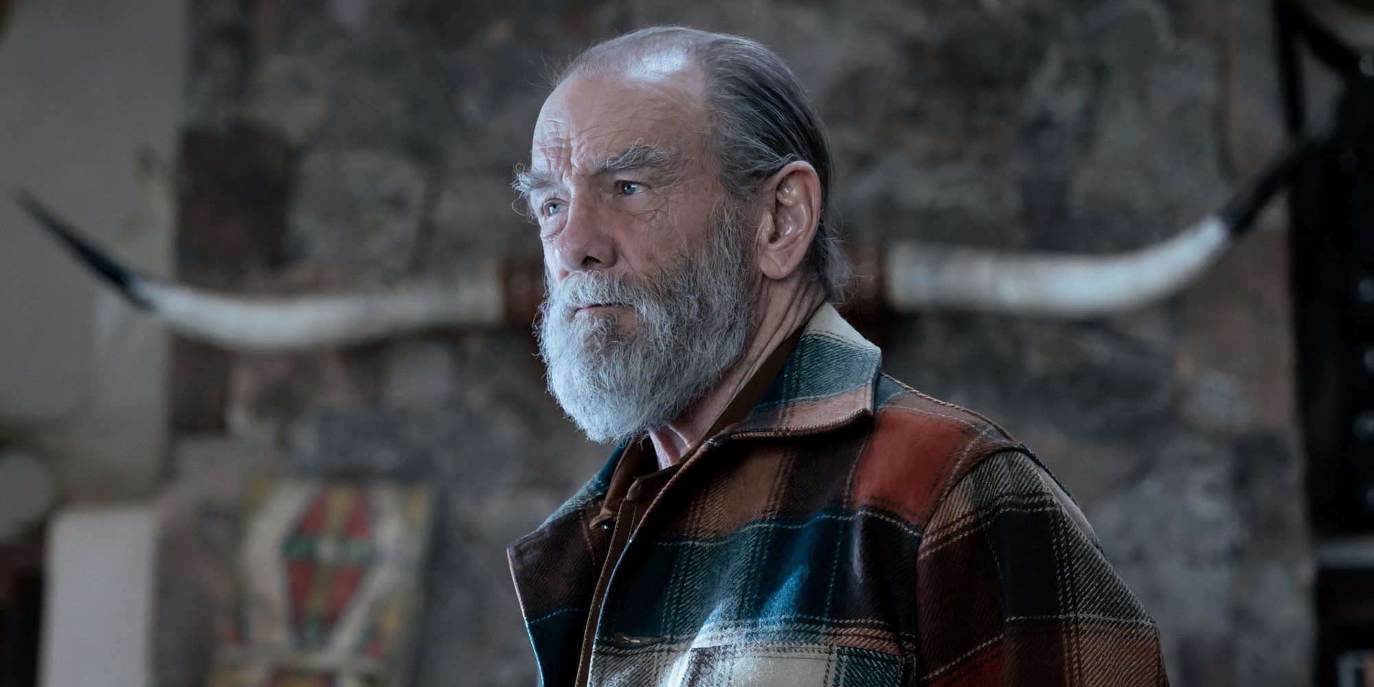 BJ Vines in a flannel in Dark Winds