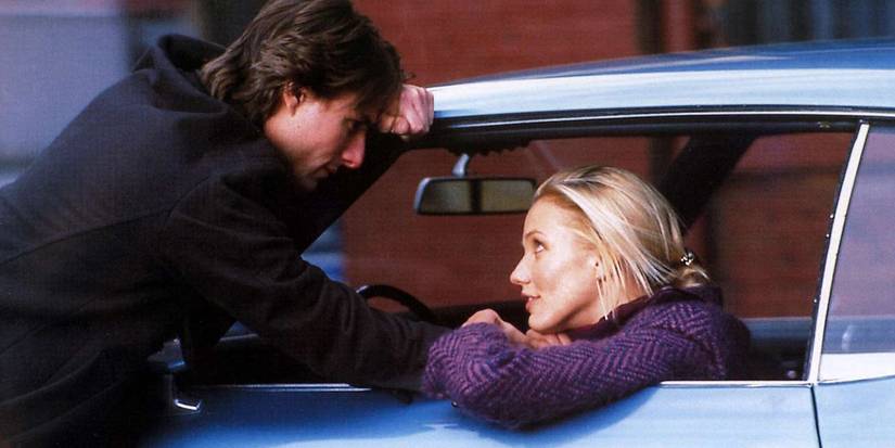 Cameron Diaz e Tom Cruise conversando em Vanilla Sky