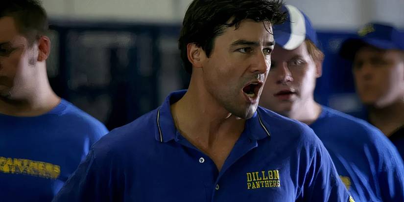 Coach Carter in the locker room on Friday Night Lights