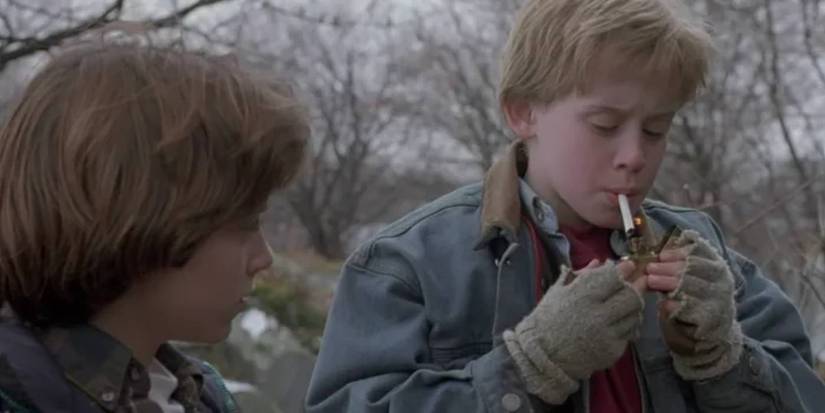 Elijah Wood and Macaulay Culkin smoking in The Good Son