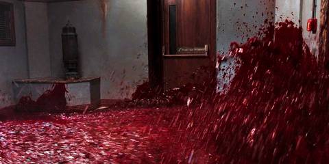 Evil Dead Rise blood in the lobby