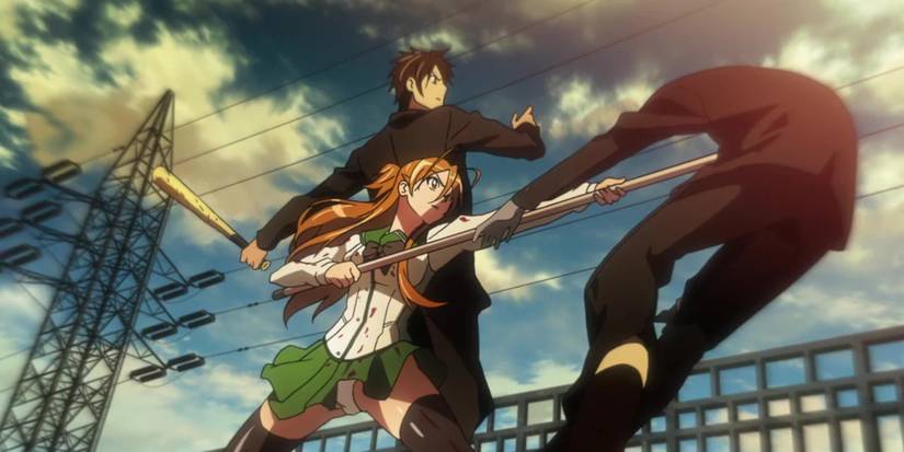 Fanservice moment from High School of the Dead anime