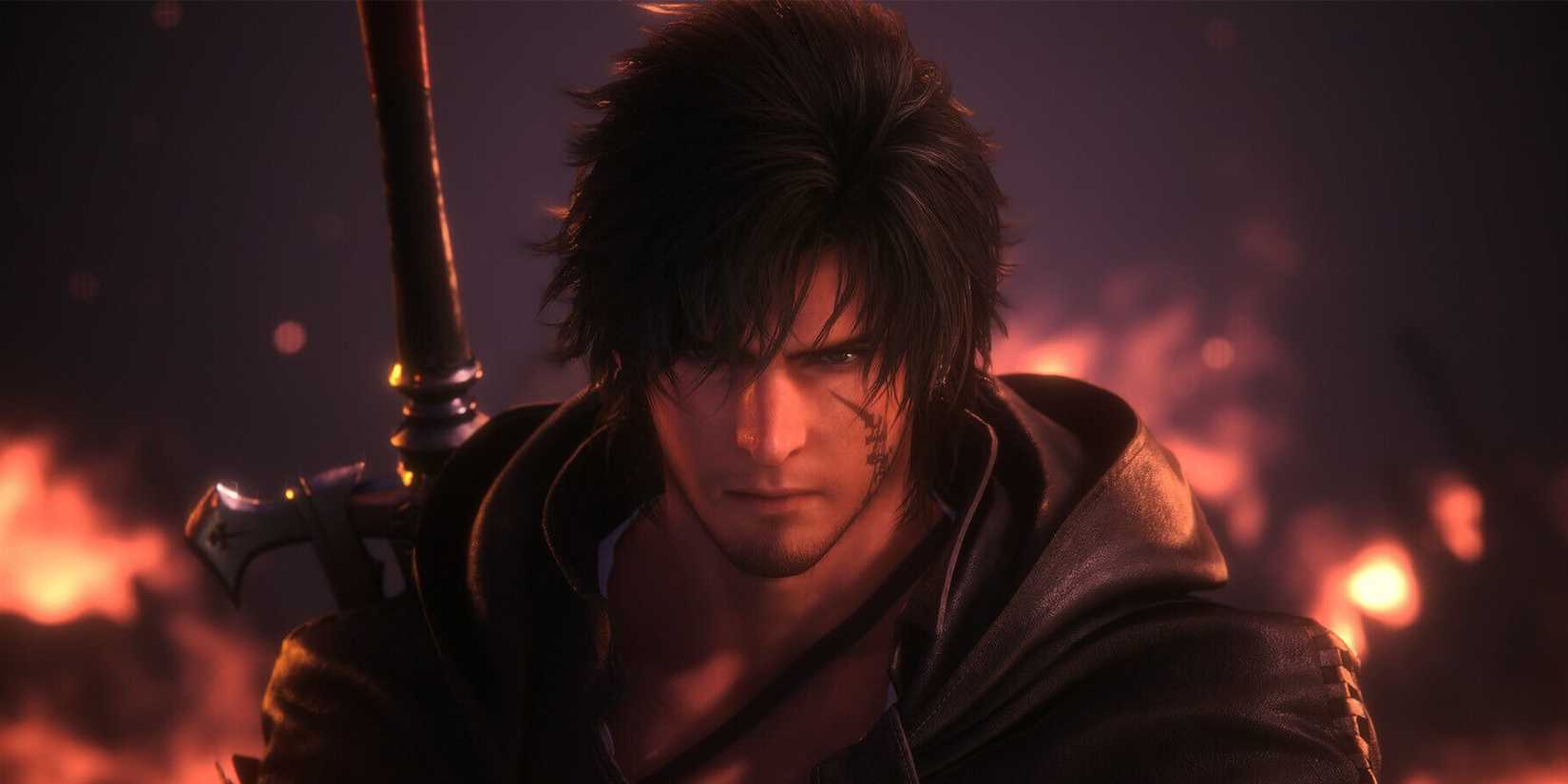 Final Fantasy 16 קלייב רוספילד שוקל את פניו קדימה.