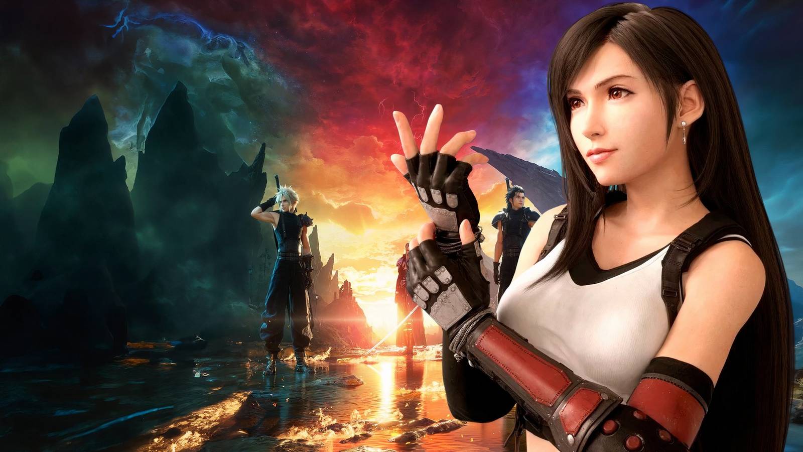 Final Fantasy 7 Rebirth Offical art with Tifa Lockhart on the front