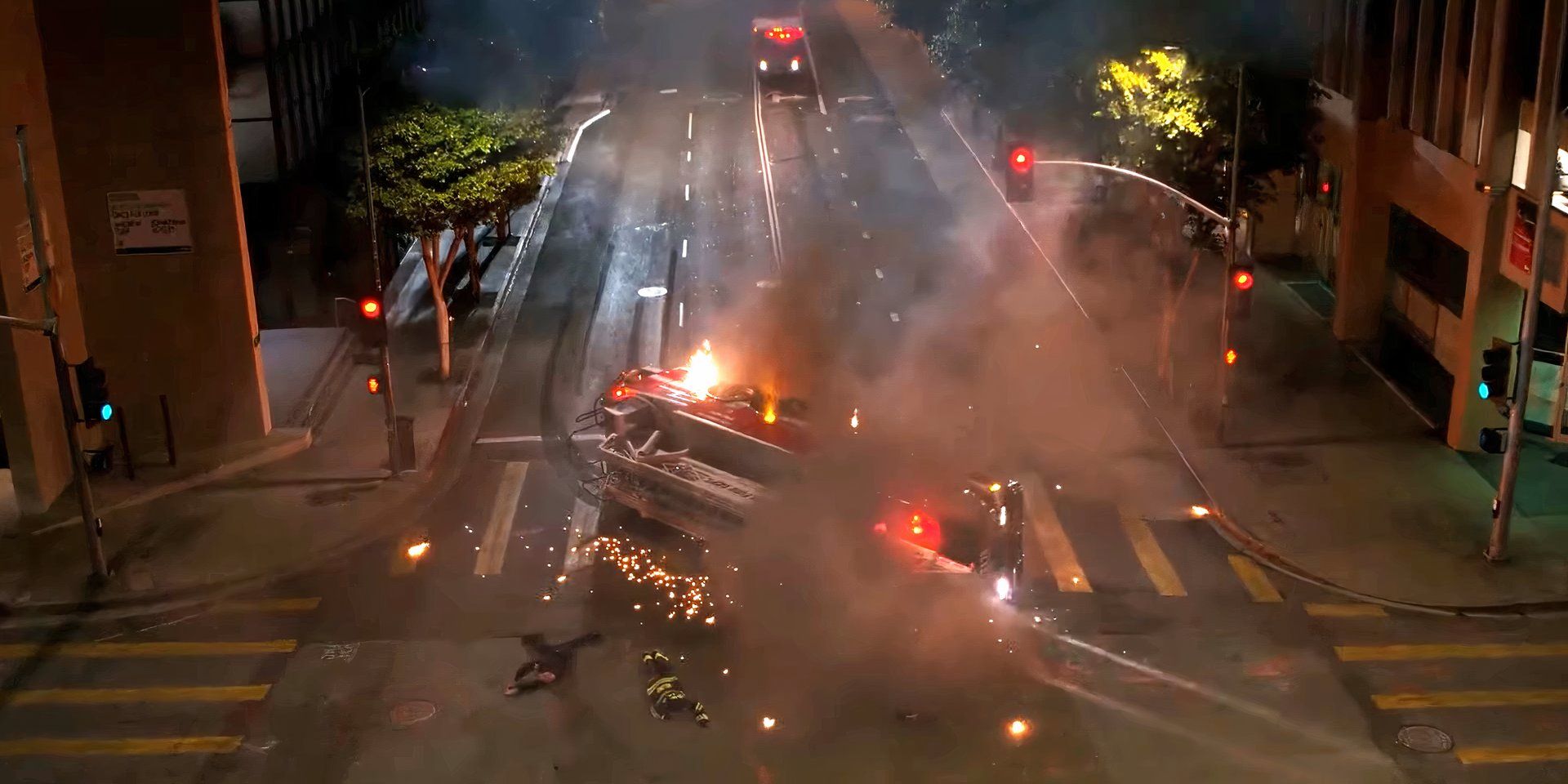 Firetruck explodes in 9-1-1 season 2 episode 18 (1)