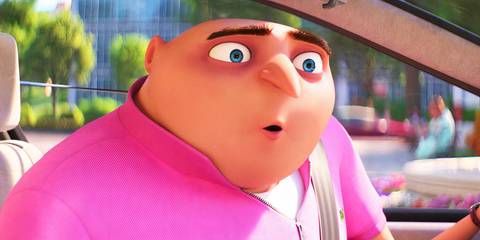 Gru wearing a pink shirt in Despicable Me 4