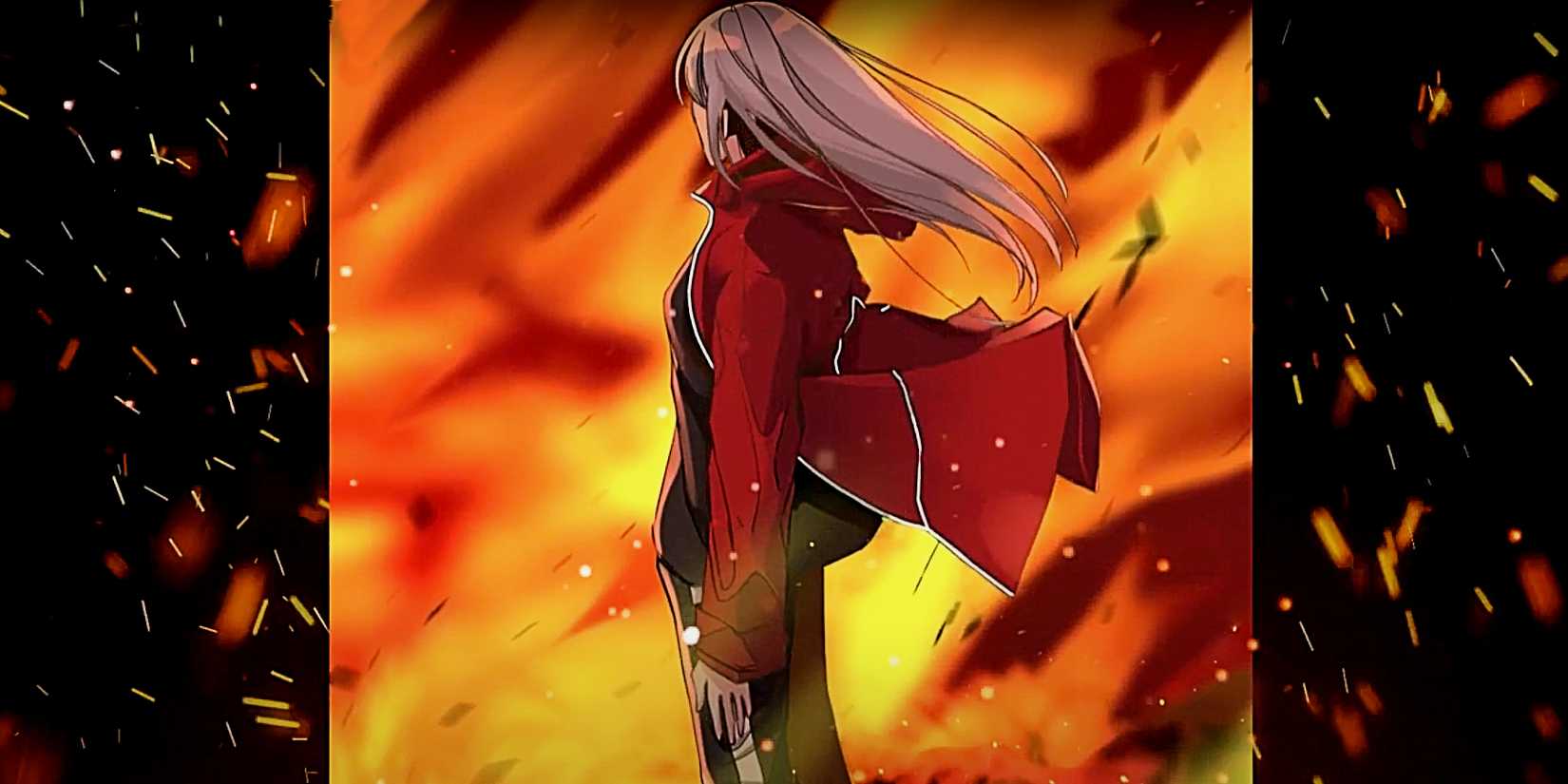 Hero Killer Ilwa standing before a fire