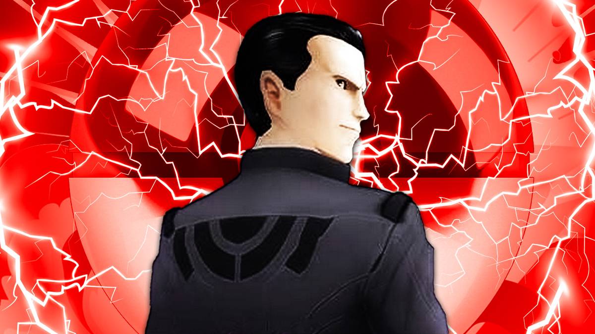 Giovanni stands with his back to the trainer in Pokemon GO