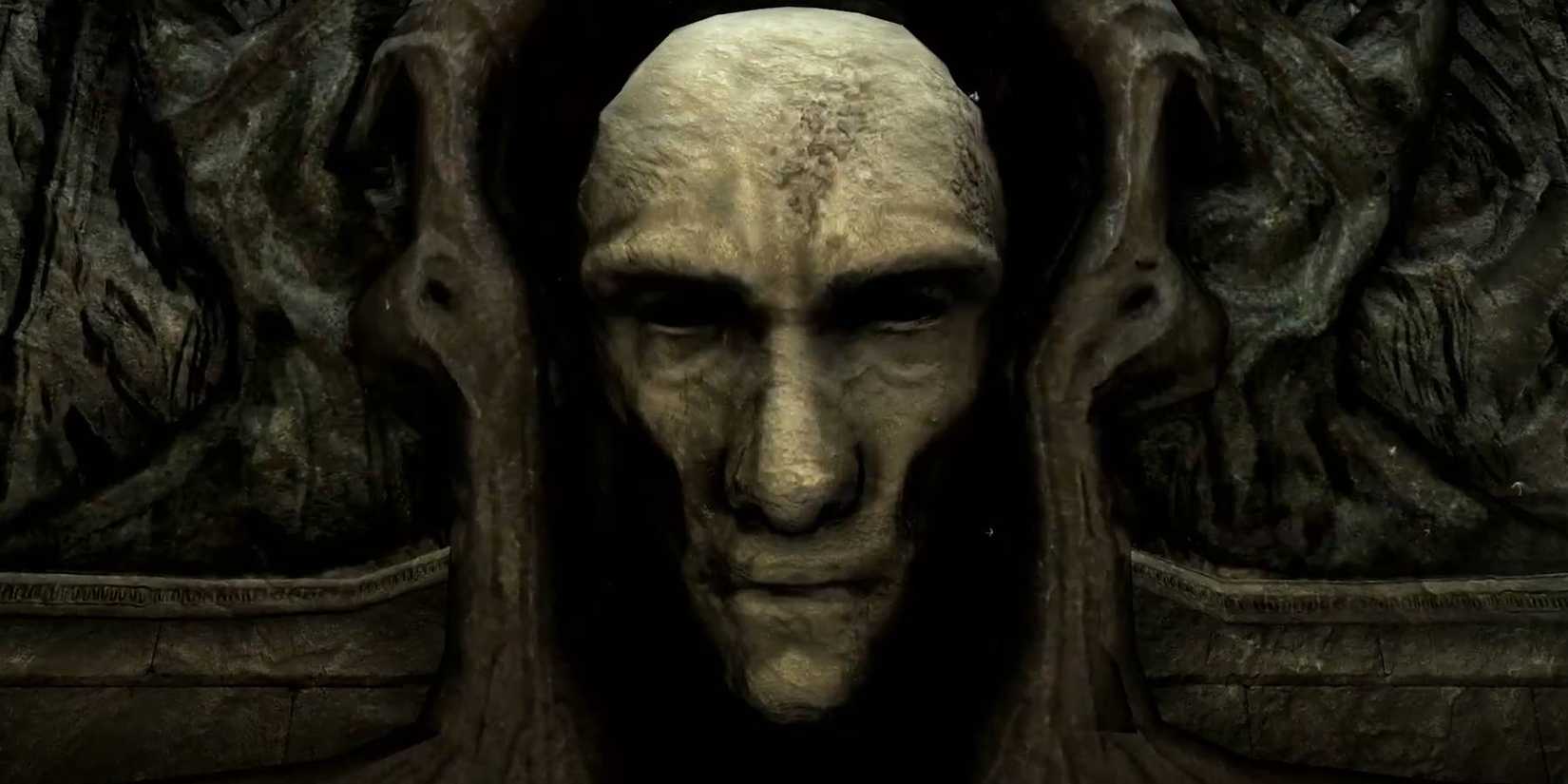 Skyrim Skull head opening to reveal a secret passage in Dragonborn DLC