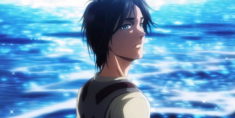 Eren Jaeger by the ocean in Attack on Titan