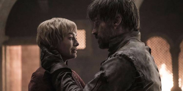 Jaime Lannister Putting His Hand on Cersei's Face in Game of Thrones Season 8