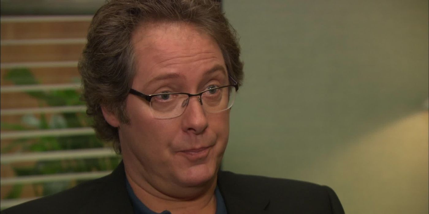 James Spader as Robert California questioning someone in The Office