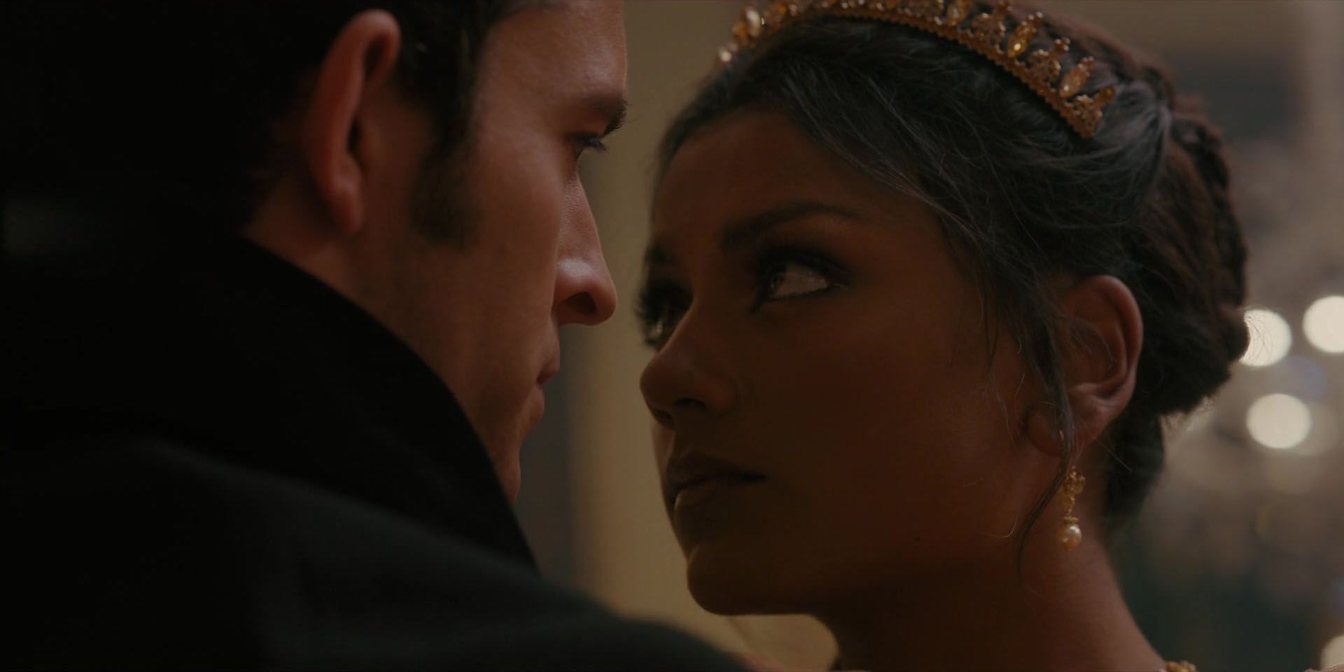 Anthony Bridgerton (Jonathan Bailey) & Kate Sharma (Simone Ashley) Gazing At Each Other In Bridgerton Season 2, Episode 8, 