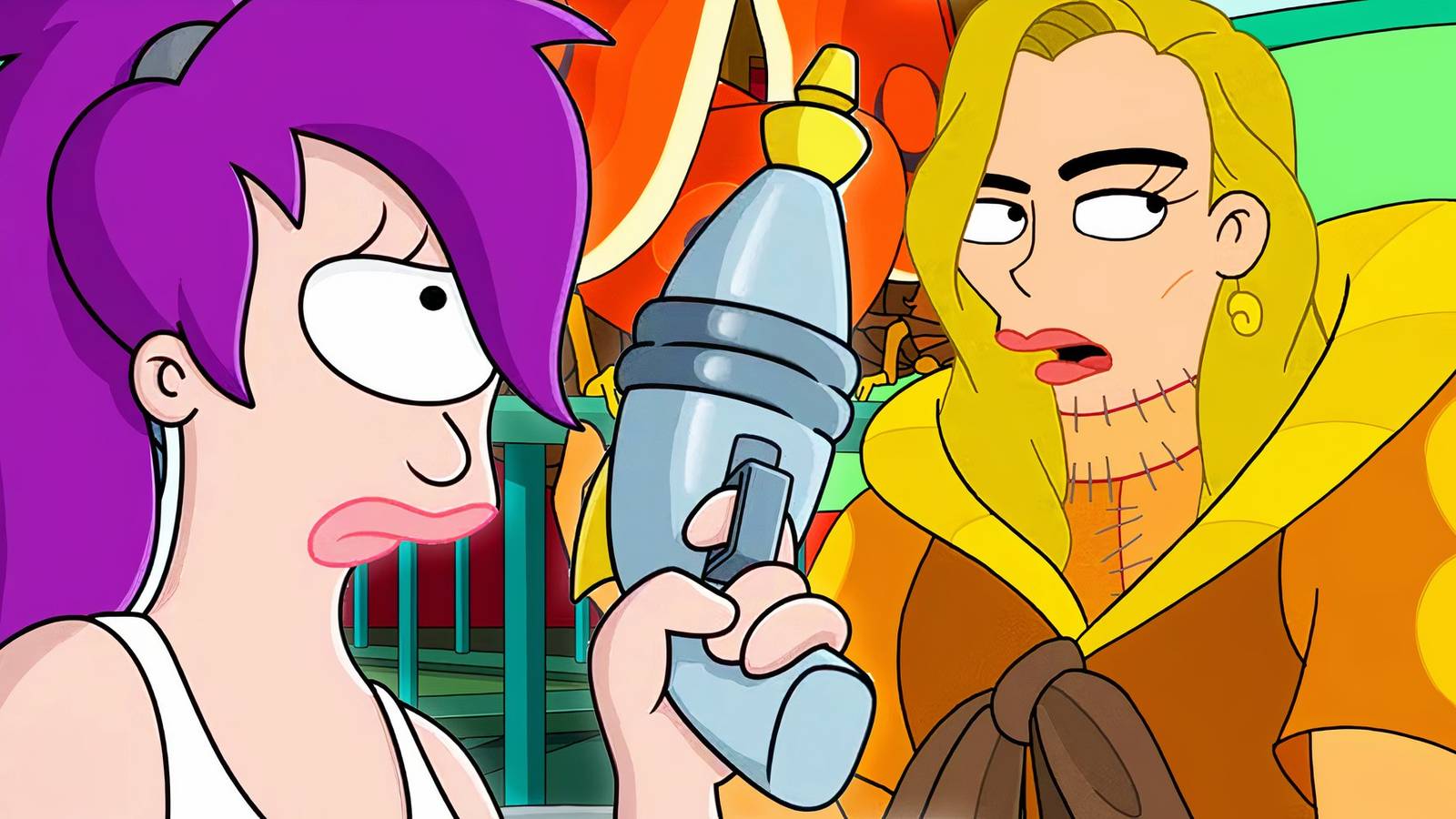 Leela and Cara Delevingne in Futurama