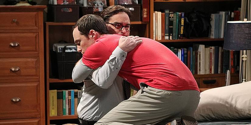 Leonard And Sheldon Hugging In the Big Bang Theory