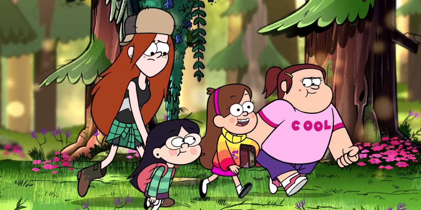 Mabel and her friends in Gravity Falls