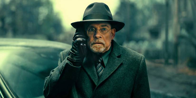 Mark Hamill on the phone looking surprised in The Fall of the House of Usher