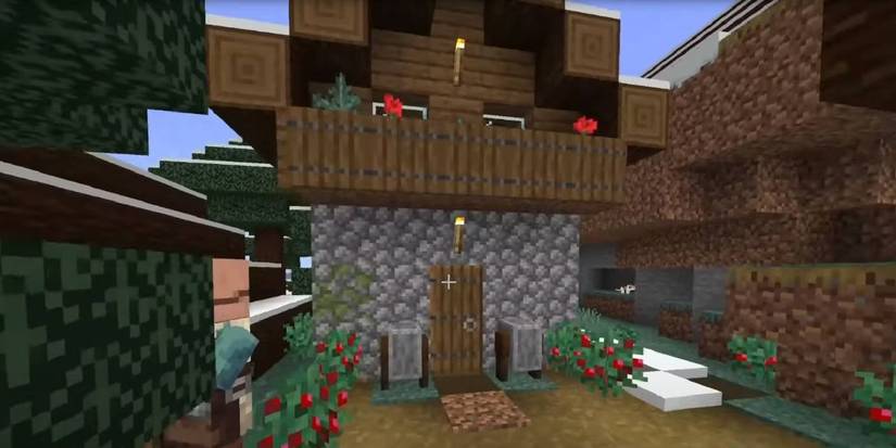 Minecraft Village Home from World Seed with Two Settlements Filled with Iron for Speedruns.