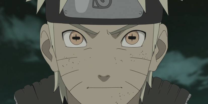 Naruto using Sage Mode, with his eyes turning into those of a toad. 