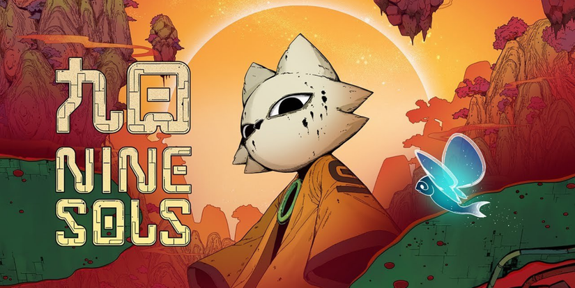 The key art for Nine Sols featuring the protagonist next to a blue butterfly.