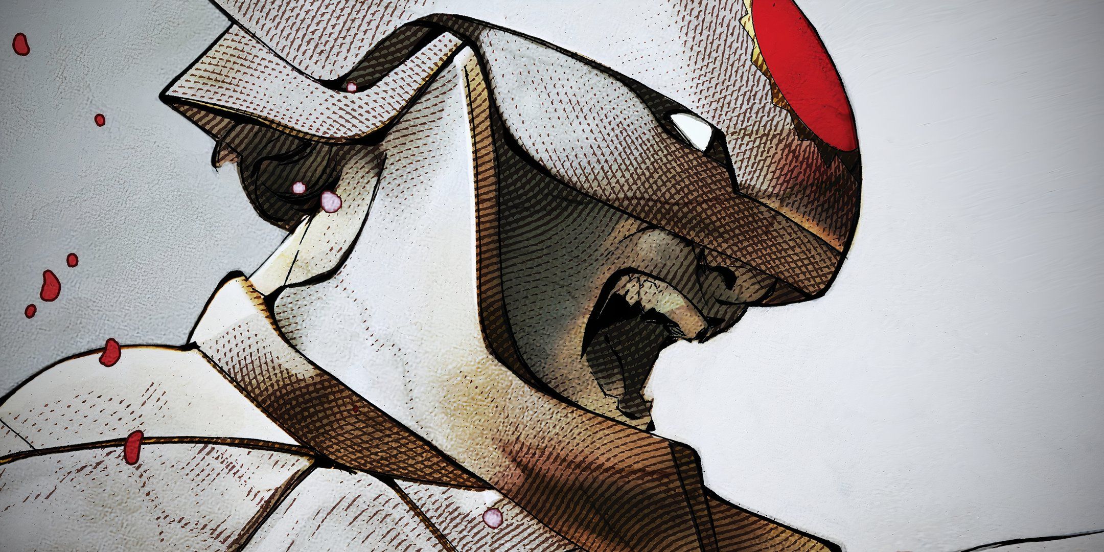 Comic book art: Evan Cagle's Orion screams as he looks to the right.
