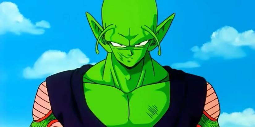Piccolo as an adult, smiling at his opponent during a fight.