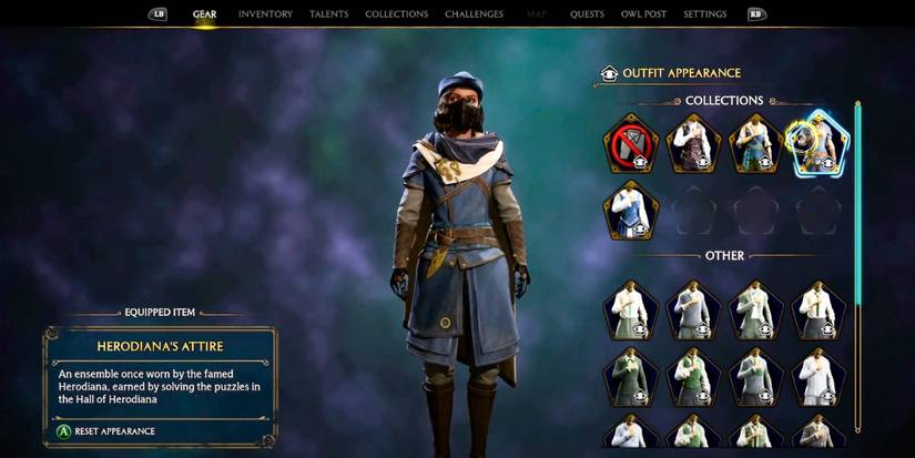 Player wearing Herodiana's full outfit in Hogwarts Legacy