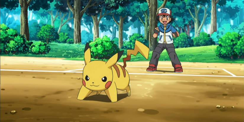 Ash's 10 Strongest Pokémon 9 Ash and Pikachu battle Trip's Snivy in Unova.