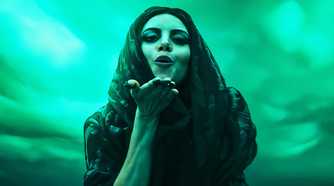 Rio Vidal blowing a kiss in Agatha All Along