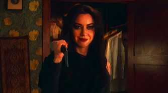 Rio Vidal showing her knife in Agatha All Along
