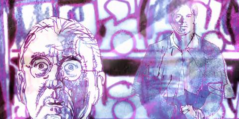 Robert Milson looks shocked as he sees Dexter Morgan in the reflection of a vending machine in Dexter: Early Cuts - part 2