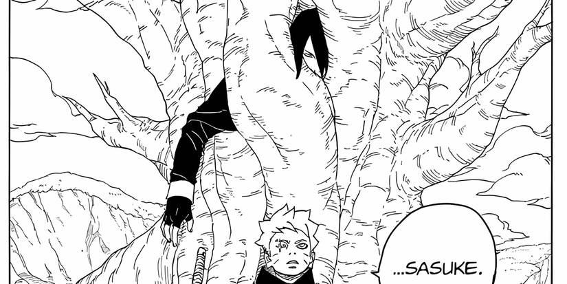 Sasuke após ser absorvido por uma entidade obscura