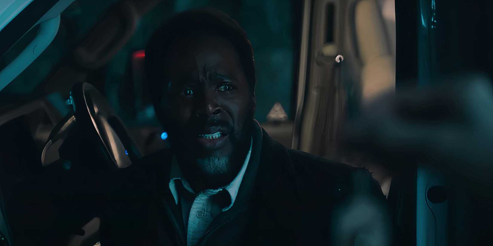 Boyd looking stressed as a creature mocks him with ambulance keys in From season 3