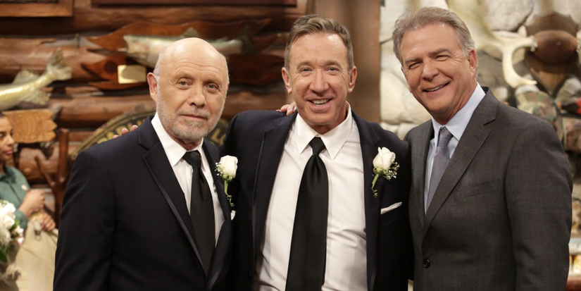 Tim Allen, Hector Elizondo, and Bill Engvall in suits in Last Man Standing (2011)