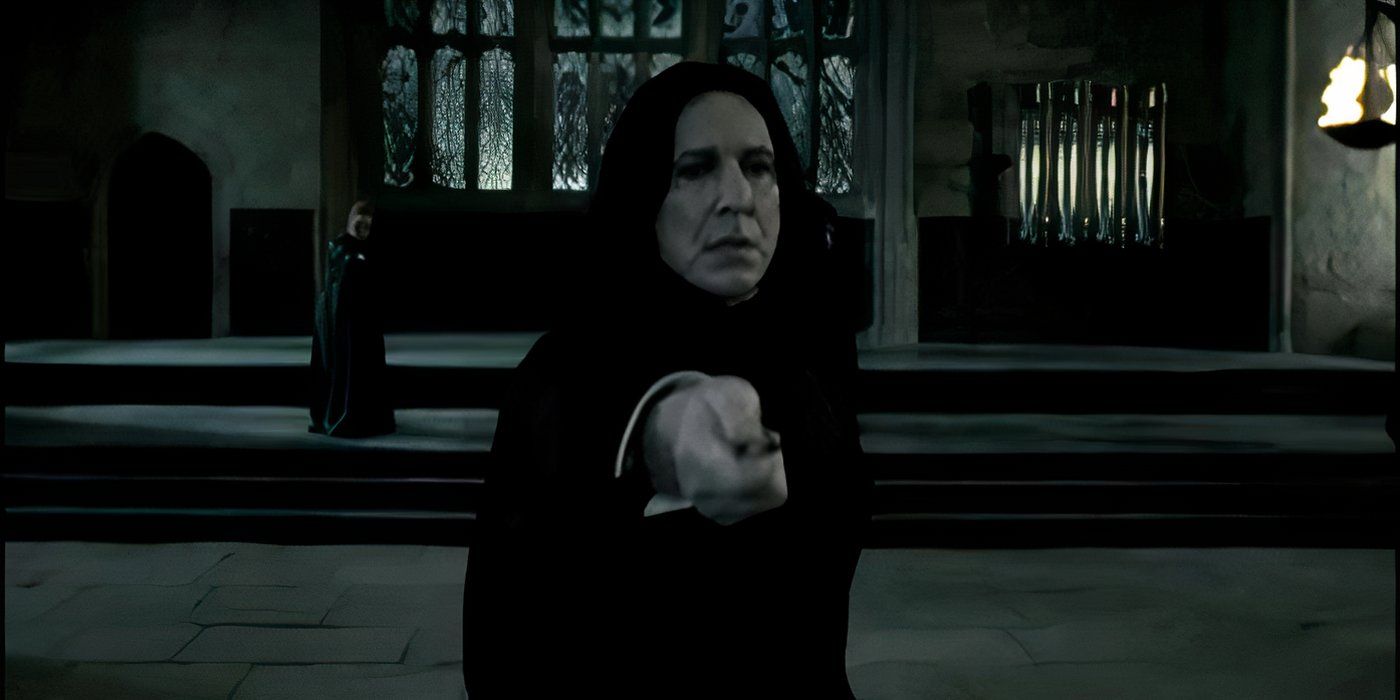 Snape Fighting Professor McGonagall in the Great Hall in Harry Potter & the Deathly Hallows Part 2