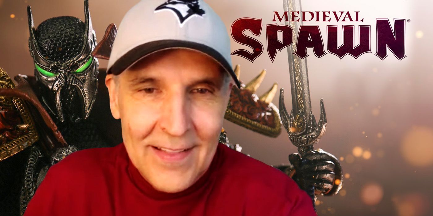 Todd McFarlane smiling during Medieval Spawn interview.