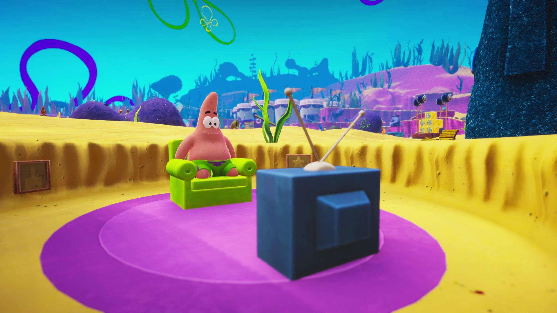 Calamardo está aquí para juzgar tus habilidades artísticas en un clip de juego exclusivo del juego Patrick Star