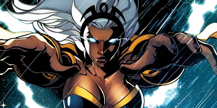Storm making it rain in Marvel Comics