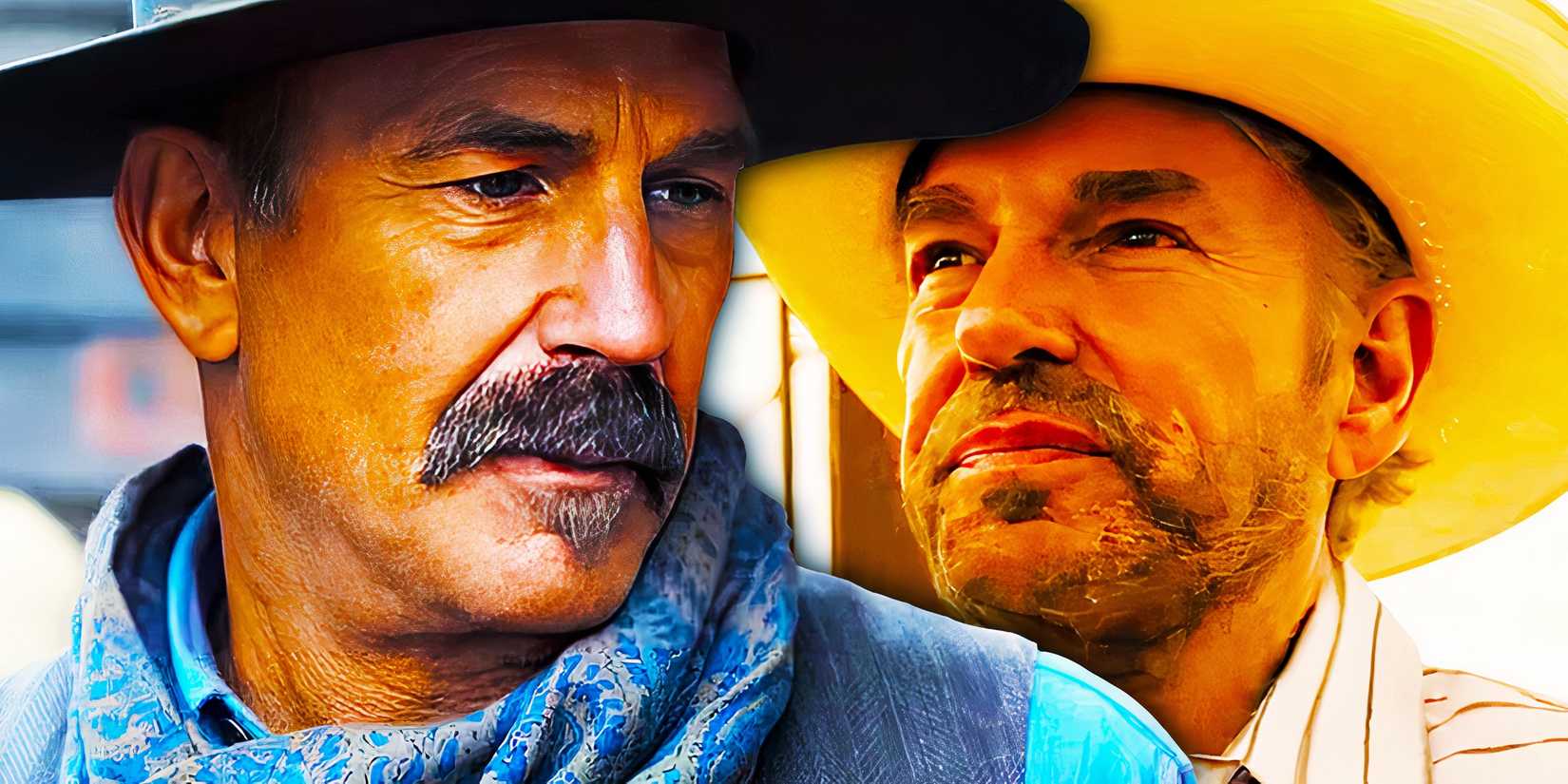 Kevin Costner as John Dutton III in Yellowstone and Billy Bob Thornton as Tommy Norris in Landman.
