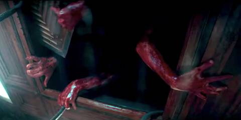 The Marauder crawls out of the elevator in Evil Dead Rise