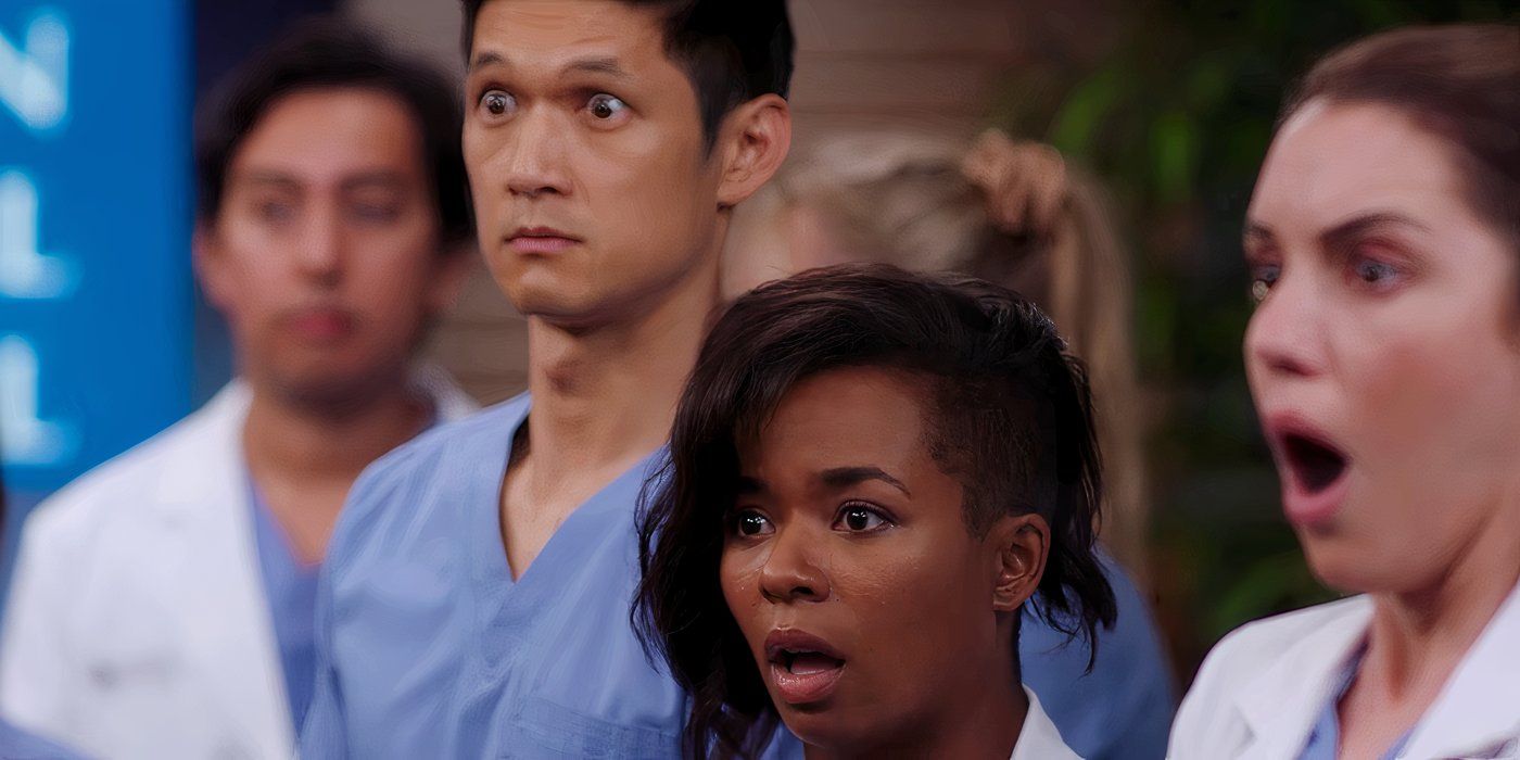 The New Grey's Anatomy Cast Looking Shocked in Season 21