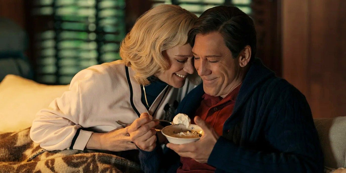 Javier Bardem as José Menéndez and Chloë Sevigny as Kitty Menendez in Monsters: The Lyle and Erik Menendez Story