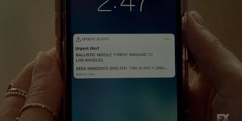American Horror Story Apocalypse opening scene text alert