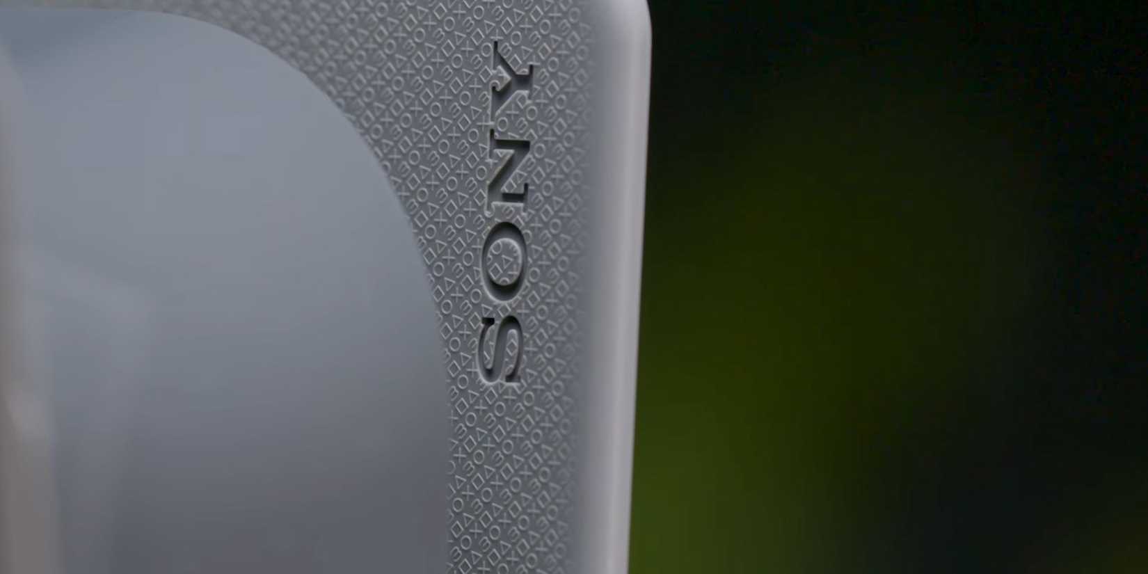 A close up of the custom logo inside the console cover for the 30th anniversary edition of the PlayStation 5 console.