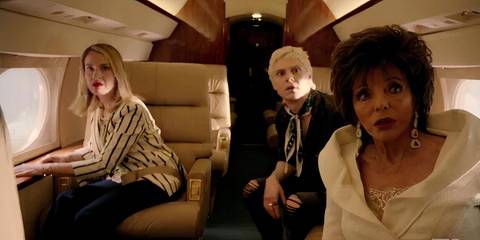 Gallant, Coco and Evie on the plane in American Horror Story Apocalypse
